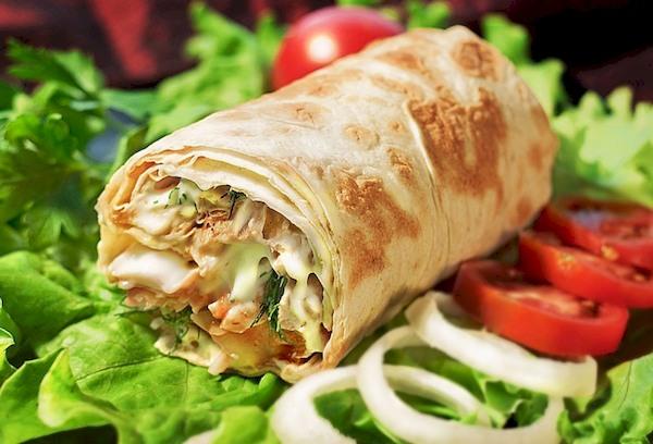 Shawarma i tynd lavash