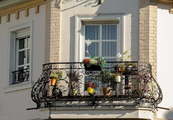 Wrought iron French balcony