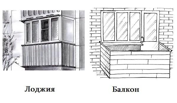 Loggia és erkély rajz