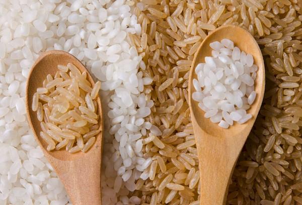 White and brown rice